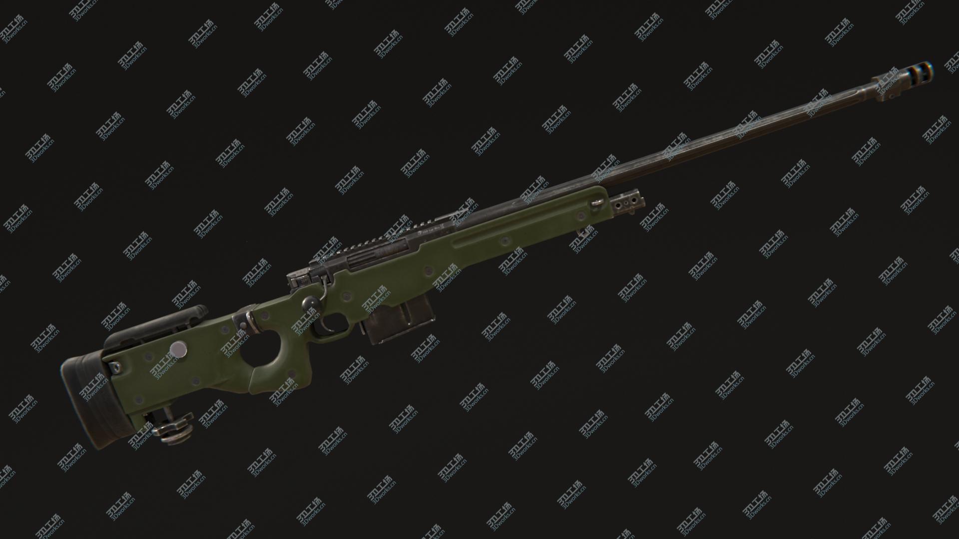 images/goods_img/202105071/3D AWM  Accuracy International L96A3 Arctic Warfare .338 Lapua Magnum Green Color Without Scope/3.jpg